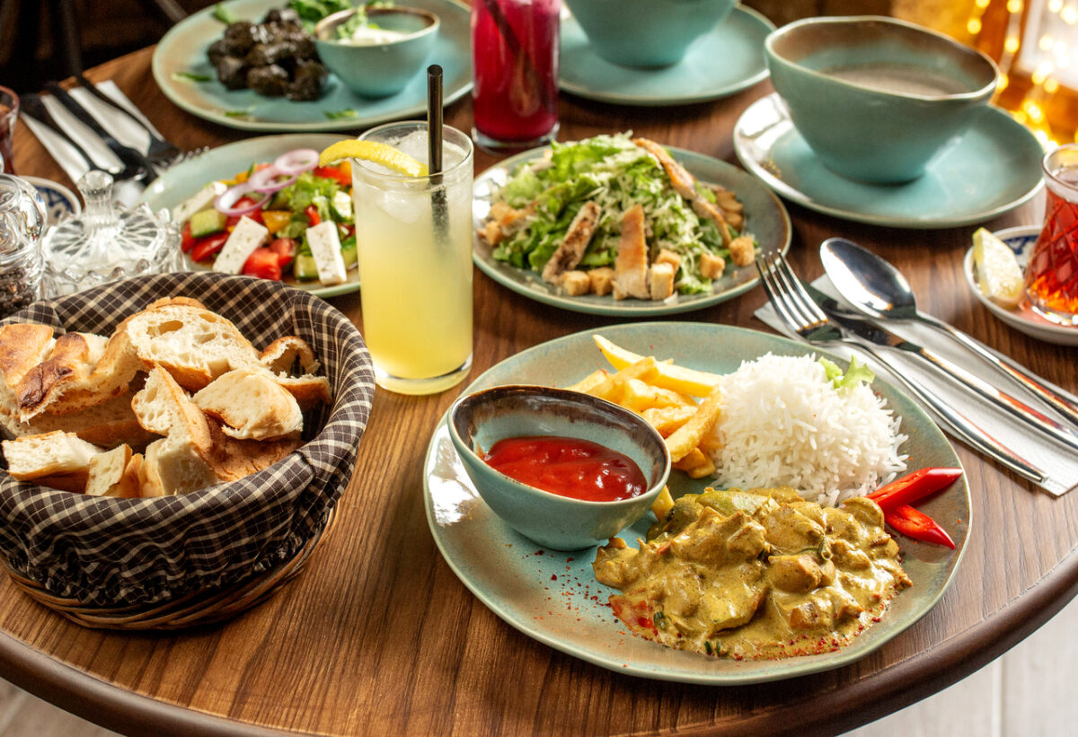 A table full of dishes