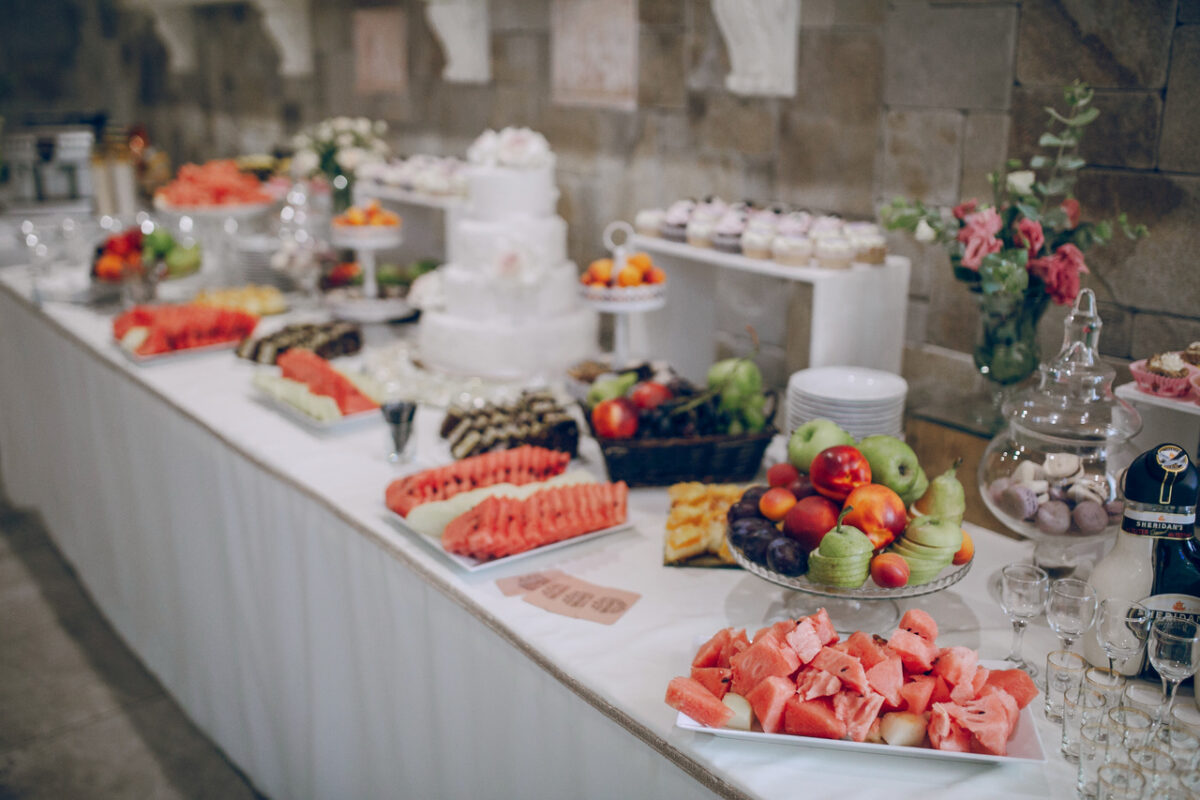 A wedding buffet spread by a hotel